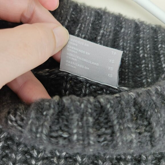 COLUMBIA Cable Knit Sweater Mens XS Oversized Fisherman Gray Wool Blend NICE - Picture 9 of 14